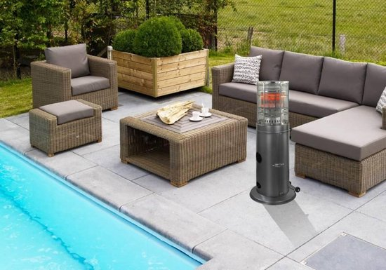Eurom area lounge terrasverwarmer gas staand verrijdbaar verwarmt tot 50m² max. 9000 w yobxwmkgmv0