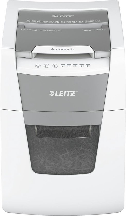 Leitz iq autofeed 100 stille papierversnipperaar p 4 snippers voor thuis/thuiswerkplek invoer tot 100 a4 vellen wit rjje9yrvlgkz qk5k9bg
