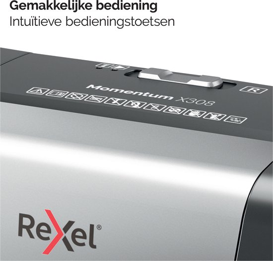 Rexel momentum x308 papierversnipperaar p 3 cross cut snippers papierinvoer tot 8 a4 vel zwart 7jdxdm6q4p8g d94vky