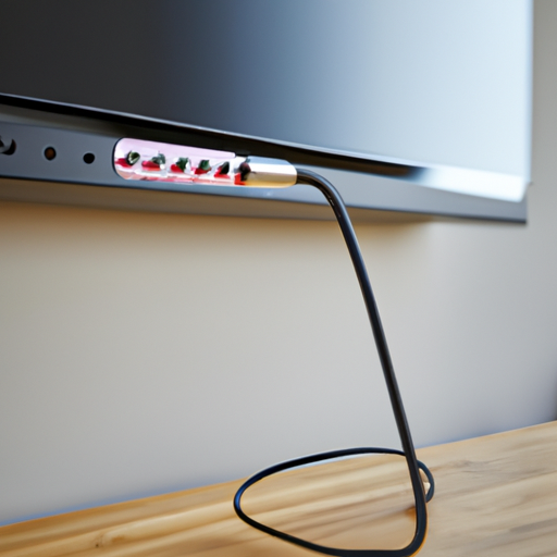 Soundbar aangesloten op televisie met kabel